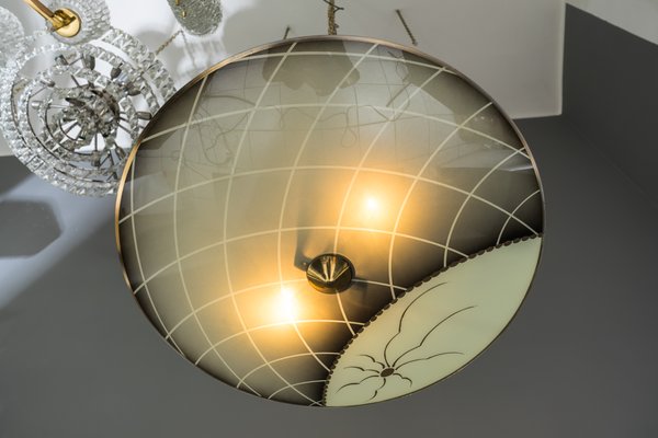 Painted Glass Ceiling Lamp 1960s For Sale At Pamono