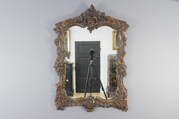 Rococo Style Carved Wood Dark Brown Wall Mirror For At Pamono - Brown Wall Mirror Rococo Style Carved Wood Dark Brown Wall Mirror For At Pamono - Brown Wall Mirror