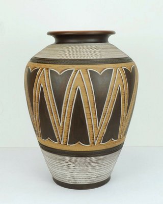 Large Mid Century Earth Colored Abstract Decor Floor Vase 1950s For Sale At Pamono