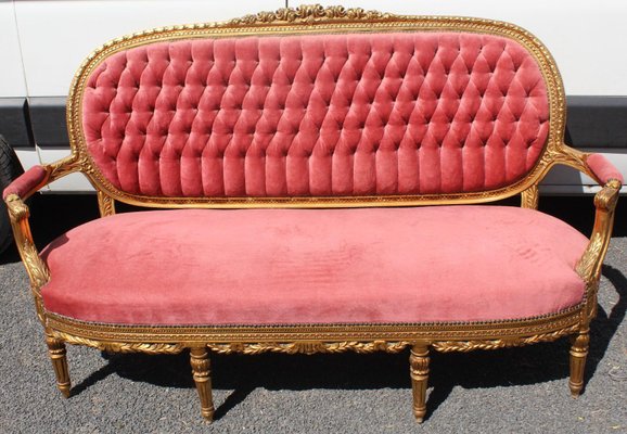 Salon Gold And Red Living Room Set 1960s Set Of 3 For Sale At Pamono