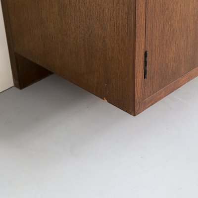 Swiss Dark Wood Storage Cabinet And Wall Unit Set 1970s Set Of 2