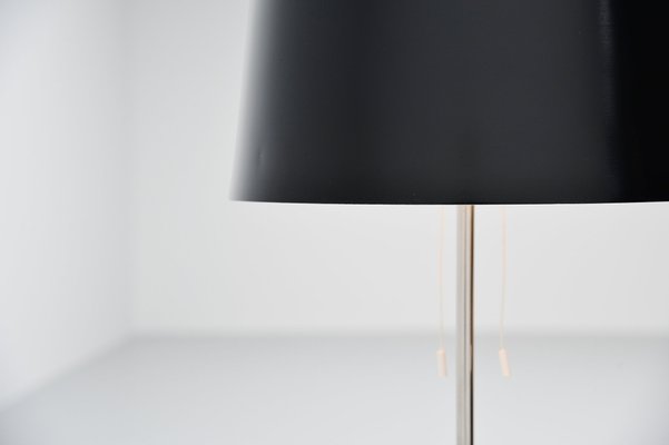 black floor lamp with table