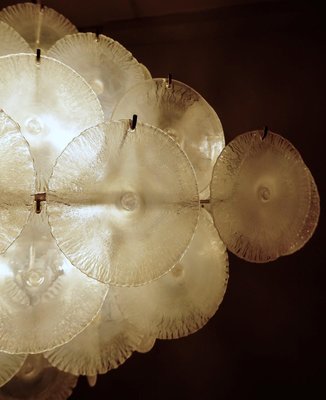 Nason Chandelier with Murano Glass Discs, 1960s Nason Chandelier with Murano Glass Discs, 1960s