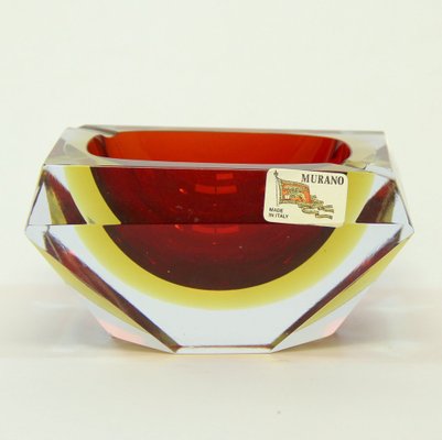 Alessandro Mandruzzato Murano Glass Ashtray Bowl, Sommerso