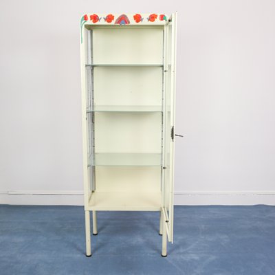 Mid Century Modern White Iron Medical Showcase 1950s For Sale At