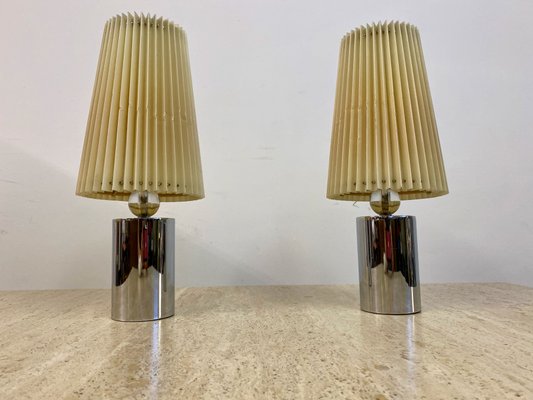chrome and glass table lamps