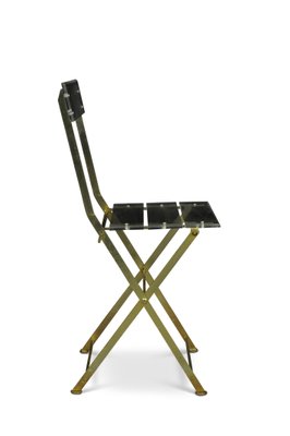 Lucite And Gilded Metal Folding Chairs From Galerie Maison Et Jardin 1970s Set Of 4 For Sale At Pamono