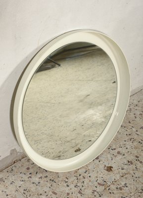 White Hard Plastic Round Mirror Italy 1950s For Sale At Pamono