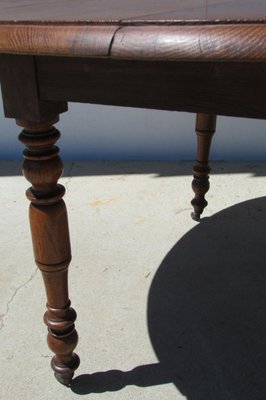 Antique Round Drop Leaf Oak Dining Table 1900s For Sale At Pamono