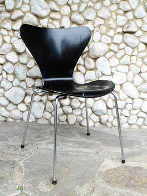 von 3 Fritz Hansen Stuhl 3107 1 Arne Jacobsen Chair Chaise schwarz lasiert 