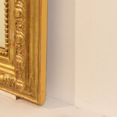 Antique Mirror with Gilded Frame & Mirror in Pure Gold Leaf, 1800s Antique Mirror with Gilded Frame & Mirror in Pure Gold Leaf, 1800s