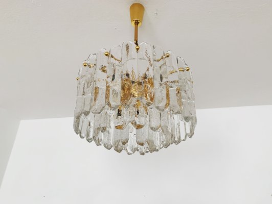 Kalmar Ice Glass Chandelier, 1960s Kalmar Ice Glass Chandelier, 1960s