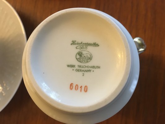 Porcelain Tea Set for 3 People from Hutschenreuther, 1930s, Set of