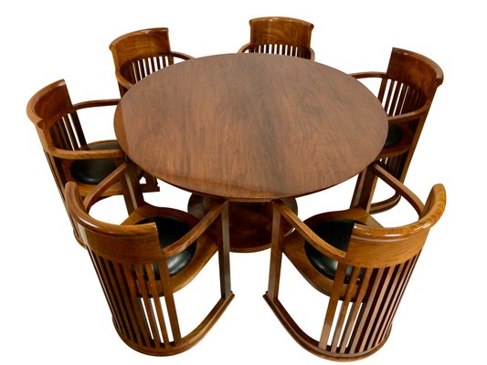 Vintage Mahogany Dining Table By Frank Lloyd Wright For At Pamono - Wright 6 Piece Wicker Patio Conversation Furniture Set