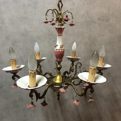 Lustre Art Déco en Bronze par Jean Gauthier, Paris, 1920 - France