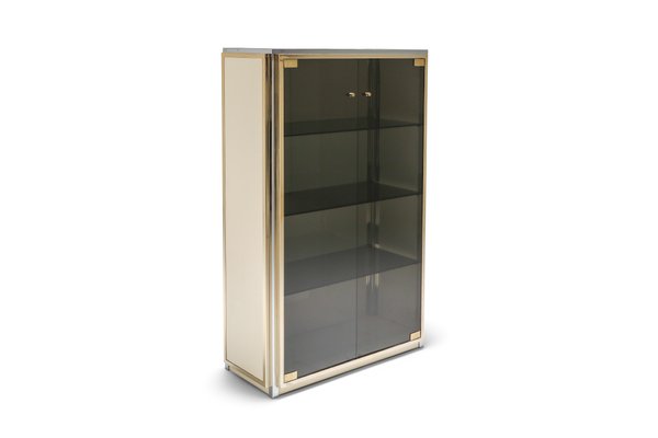 Chrome Display Cabinet With Glass Doors, Display Cabinet With Glass Doors And Shelves