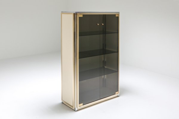 Chrome Display Cabinet With Glass Doors, Display Cabinet Glass Doors