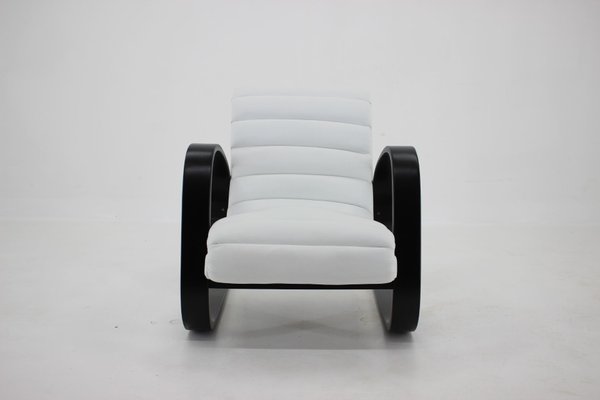 Lounge Chair In White Leather By, White Leather Club Chair