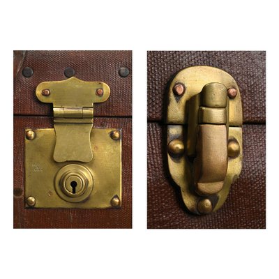English Suitcase Flaxile in Wood and Leather, 1920s for sale at Pamono