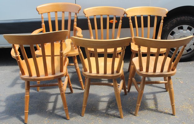 Country Pine Dining Table Chairs Carver Set 1960s Set Of 7 Bei Pamono Kaufen