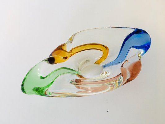 Mid-Century Czech Art Glass Rhapsody Ashtray by Frantisek Zemek