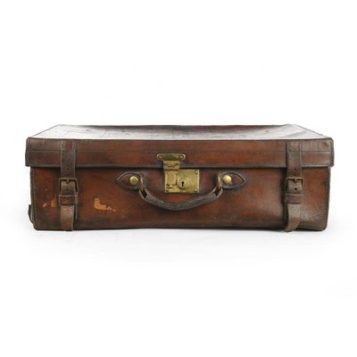 Englischer Vintage Koffer aus Leder bei Pamono kaufen