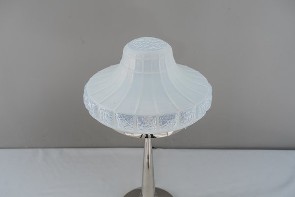 Art Deco Table Lamp With Opaline Glass Shade Vienna 1920s For At Pamono Art Deco Table Lamp With Opaline Glass, Art Deco Glass Lamp Shades