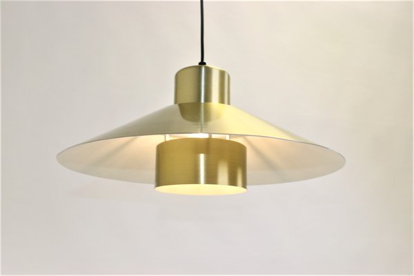 mid century brass pendant light