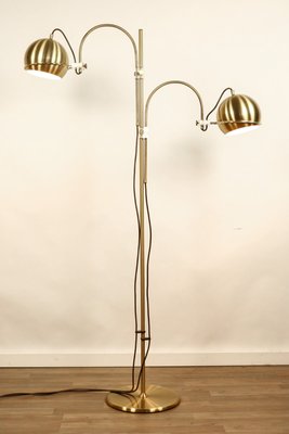 Vintage Double Arch Brass Floor, Vintage Double Gooseneck Floor Lamp