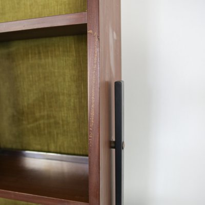 Vintage Wood And Brass Corner Bar Cabinet 1960s For Sale At Pamono
