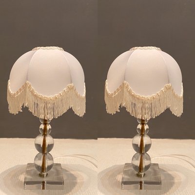 Vintage Glass Table Lamps 1970s Set of 2 for sale at Pamono