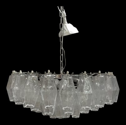 Italian Modern Chandelier in Transparent Murano Glass Italian Modern Chandelier in Transparent Murano Glass