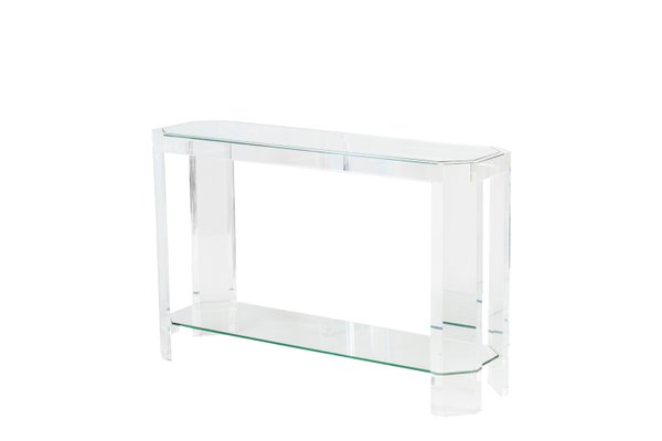 Transpa Acrylic Glass 1970s, Acrylic Console Table With Shelf
