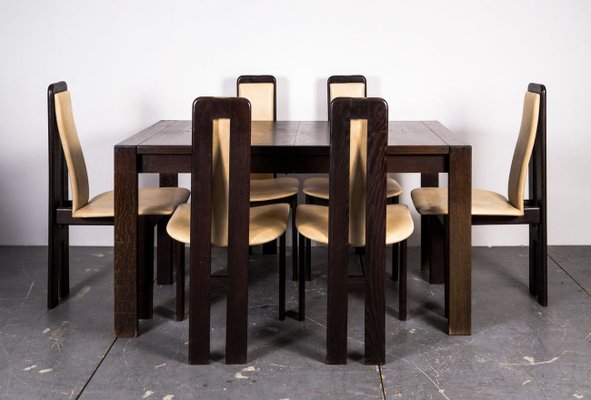 Mid Century Dining Table & Chairs Set in the Style of Pietro 