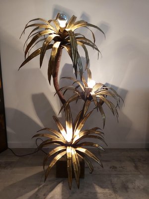 gold palm tree floor lamp