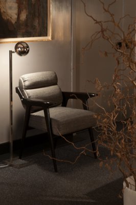 Italian Desk Chair In Ebonized Wood And Silk 1960s For At Pamono Italian Desk Chair In Ebonized Wood And