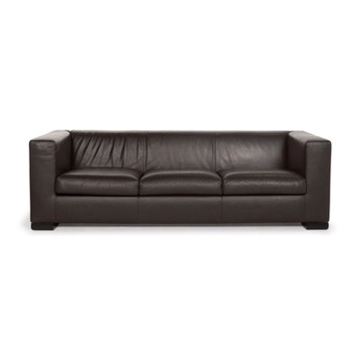 Camin Brown Leather 3 Seat Sofa From, Small Brown Leather Sofa Bed