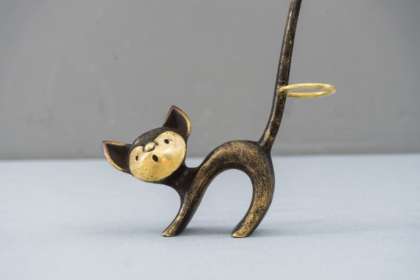 Brass Cat Figurine Ring Holder by Walter Bosse for Herta Baller, 1950s for  sale at Pamono