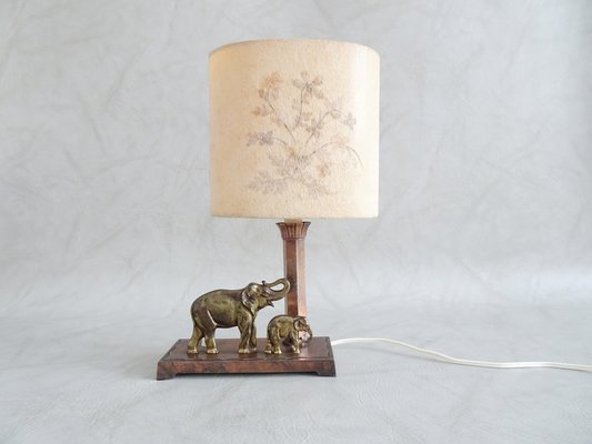 Brass Elephant Table Lamp, Elephant Table Lamp