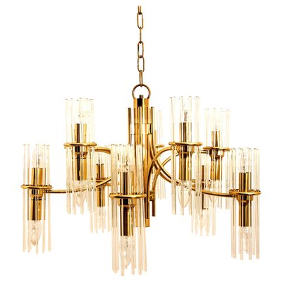 Handblown Glass rods chandelier by Gaetano Sciolari for Lightolier Handblown Glass rods chandelier by Gaetano Sciolari for Lightolier