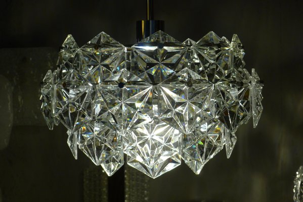 4 Tier Chandelier In Crystal Glass With Chrome Plated Mount From Kinkeldey 1960s For At Pamono Crystal Glass With Chrome Plated Mount, Glass Tier Chandelier