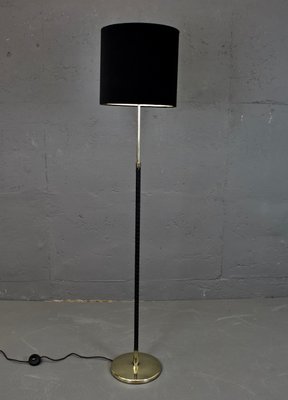 black mid century floor lamp