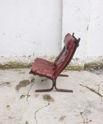 Siesta Leather Highback Chair By Ingmar Relling For Westnofa 1960s For Sale At Pamono