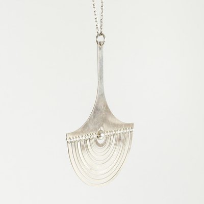 Silver Crescent Moon Necklace by Tapio 