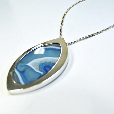Blue Agate Stone by Marianne Berg 