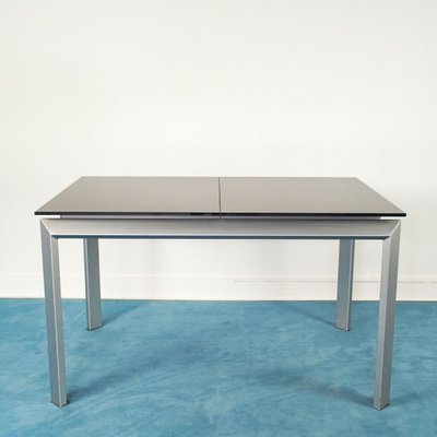 Extendable Aluminum And Black Tempered, Extendable Glass Dining Table Canada