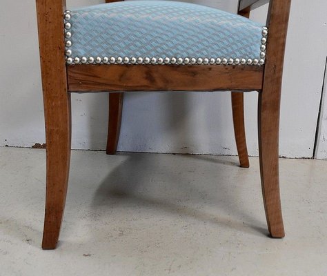Lot De 4 Chaises Directoire Anciennes En Noyer - Italie XVIIIe Siècle, Authentiques