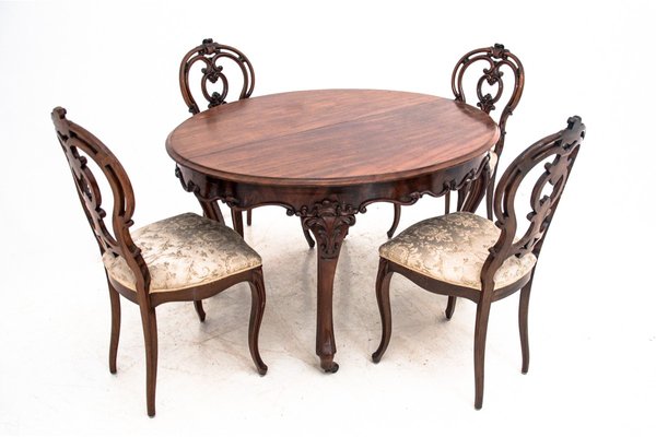 Antique Dining Table Chairs Set Set Of 5 For Sale At Pamono