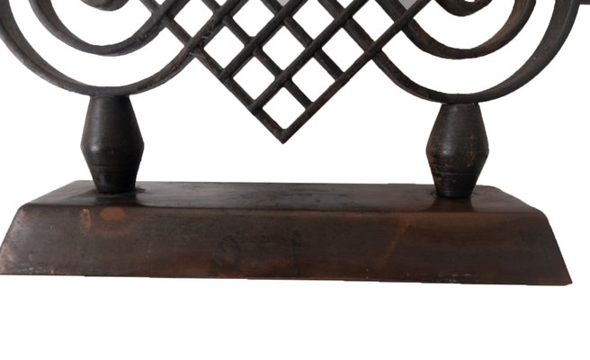 French Art Deco Wrought Iron Candleholder By Gilbert Poillerat 1940s For Sale At Pamono