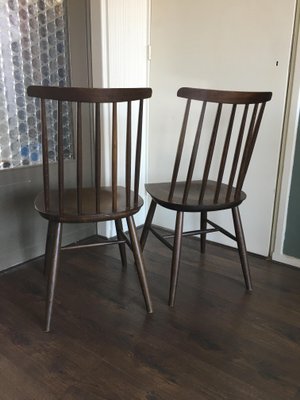 Vintage Spindle Back Dining Chairs By, Black Spindle Dining Chairs Set Of 4